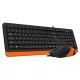 Комплект (клавіатура, мишка) A4Tech F1010 Black/Orange USB