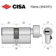Цилиндр CISA ASIX P8 70T (35*35T) никель матовый 3 ключа