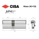 Цилиндр CISA AP4 S 90 (40*50) никель матовый 5 ключей