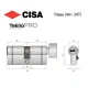 Цилиндр CISA Astral Tekno PRO 70T (40*30T) никель матовый 5 ключей