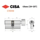 Цилиндр CISA C3000 60T (30*30T) никель матовый 3 ключа