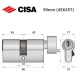 Цилиндр CISA C2000 90T (45*45T) никель матовый 5 ключей