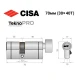 Цилиндр CISA Astral Tekno PRO 70T (30*40T) никель матовый 3 ключа