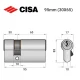 Цилиндр CISA C2000 95 (30*65) никель матовый 3 ключа