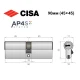 Цилиндр CISA AP4 S 90 (45*45) никель матовый 5 ключей