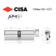 Циліндр CISA AP4 S 100T (45*55T) нікель матовий 5 ключів