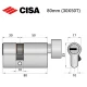 Цилиндр CISA ASIX P8 80T (30*50T) никель матовый 3 ключа