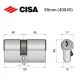 Циліндр CISA C2000 85 (40*45) нікель матовий 5 ключів