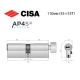 Цилиндр CISA AP4 S 110T (55*55T) никель матовый 3 ключа
