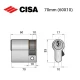 Цилиндр половинка CISA C2000 70 (60*10) никель матовый 5 ключей