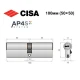 Цилиндр CISA AP4 S 100 (50*50) никель матовый 5 ключей