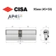 Цилиндр CISA AP4 S 95 (45*50) никель матовый 5 ключей