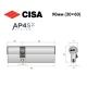 Цилиндр CISA AP4 S 90 (30*60) никель матовый 3 ключа