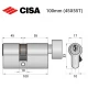 Цилиндр CISA C2000 100T (45*55T) никель матовый 3 ключа