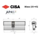 Цилиндр CISA AP4 S 80 (35*45) никель матовый 5 ключей