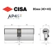 Цилиндр CISA AP4 S 80 (40*40) никель матовый 5 ключей