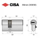 Цилиндр CISA ASIX P8 80 (30*50) никель матовый 3 ключа