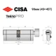 Цилиндр CISA Astral Tekno PRO 90T (45*45T) никель матовый 3 ключа
