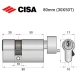 Циліндр CISA C2000 80T (30*50T) нікель матовий