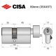 Цилиндр CISA C2000 80T (35*45T) никель матовый 3 ключа