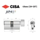 Цилиндр CISA AP4 S 60T (30*30T) никель матовый 3 ключа