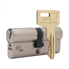 Циліндр CISA C3000 65 (30*35) нікель матовий 5 ключів
