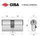 Цилиндр CISA C2000 110 (55*55) никель матовый 3 ключа