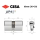 Цилиндр CISA AP4 S 60 (30*30) никель матовый 5 ключей