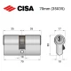 Циліндр CISA C2000 70 (35*35) нікель матовий 5 ключів