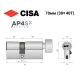 Цилиндр CISA AP4 S 70T (30*40T) никель матовый 3 ключа