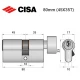 Цилиндр CISA C2000 80T (45*35T) никель матовый 3 ключа