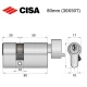 Цилиндр CISA C2000 80T (30*50T) никель матовый 5 ключей