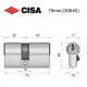 Цилиндр CISA C2000 75 (30*45) никель матовый 3 ключа