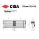 Цилиндр CISA Astral Tekno PRO 100 (50*50) никель матовый 3 ключа