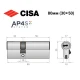 Цилиндр CISA AP4 S 80 (30*50) никель матовый 3 ключа