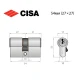 Цилиндр CISA C2000 54 (27*27) никель матовый 5 ключей
