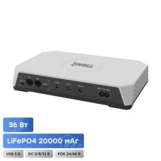 Джерело безперебійного живлення DC UPS Trinix TRX-MUPS-3648PoE (20000mAh LiFePo4) 5V/9V/12V/24V/48V/PoE, LiFePo4 4*5Ah, для роутера і медіаконвертера