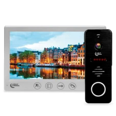 Комплект відеодомофона Light Vision: домофон 7" AMSTERDAM FHD White та відеопанель RIO FHD Black