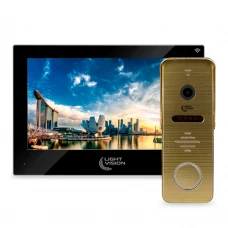 Комплект відеодомофона Light Vision: WiFi-домофон 7" SINGAPORE FHD Black та відеопанель RIO FHD Gold