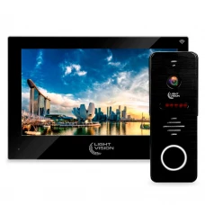 Комплект відеодомофона Light Vision: WiFi-домофон 10" SINGAPORE FHD Black та відеопанель RIO FHD Black