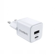 Мережевий зарядний пристрій Choetech PD6052 PD35W GAN A+C White