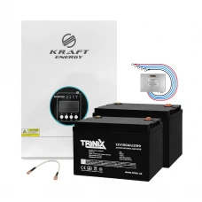 Комплект резервного живлення: гібридний інвертор на 3kW Kraft + 2 шт. АКБ 100 Ah 12V Trinix 12V100Ah/20Hr AGM