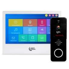 Комплект відеодомофона Light Vision: домофон 10" SINGAPORE (AI) FHD White та відеопанель RIO FHD Black