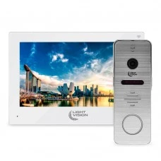 Комплект відеодомофона Light Vision: WiFi-домофон 7" SINGAPORE FHD White та відеопанель RIO FHD Silver
